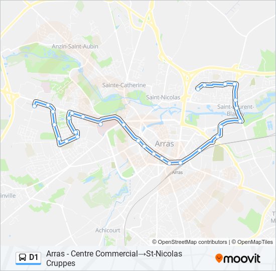 d1 Route: Schedules, Stops & Maps - Arras - Centre Commercial‎→St ...