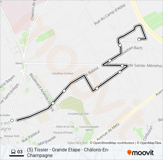 Plan de la ligne 03 de bus
