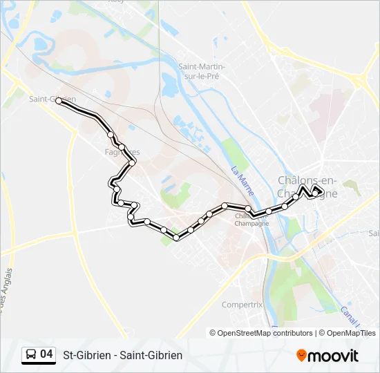 Plan de la ligne 04 de bus