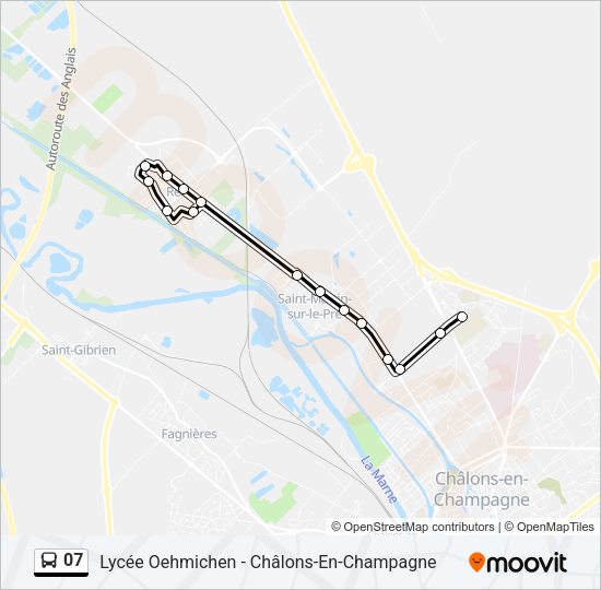 Plan de la ligne 07 de bus