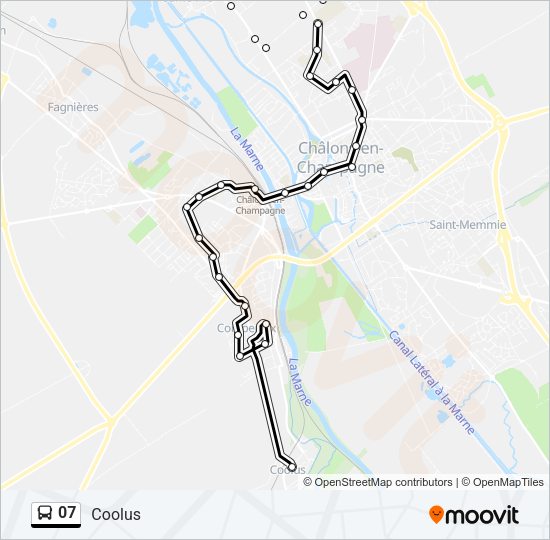 Plan de la ligne 07 de bus