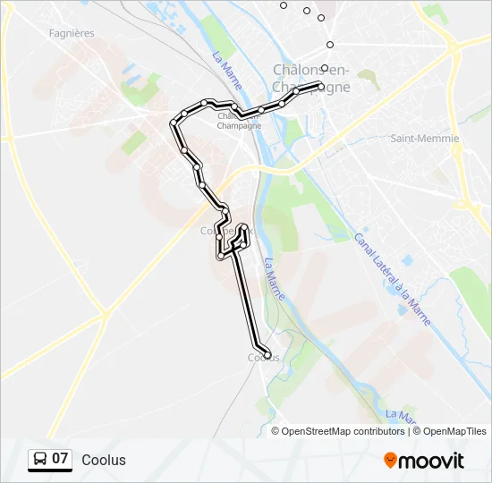 Plan de la ligne 07 de bus