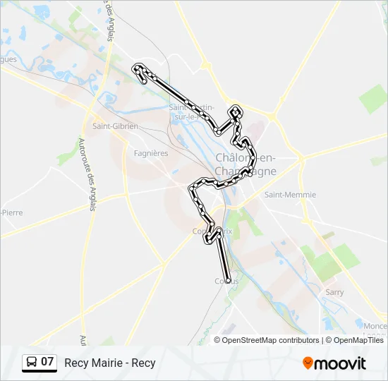 Plan de la ligne 07 de bus