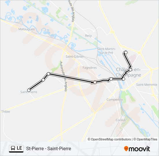 Plan de la ligne LE de bus