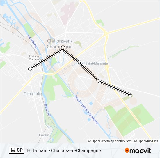 Plan de la ligne SP de bus