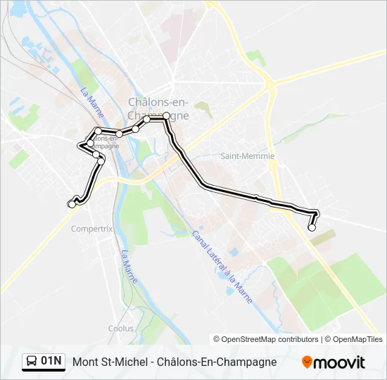 01N Bus Line Map