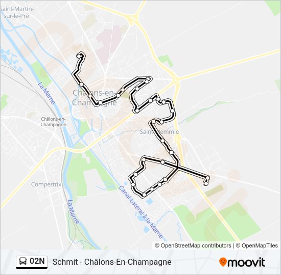 02N Bus Line Map