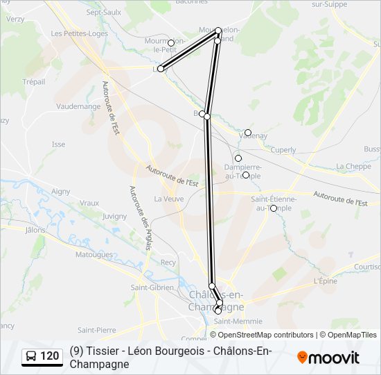 Plan de la ligne 120 de bus