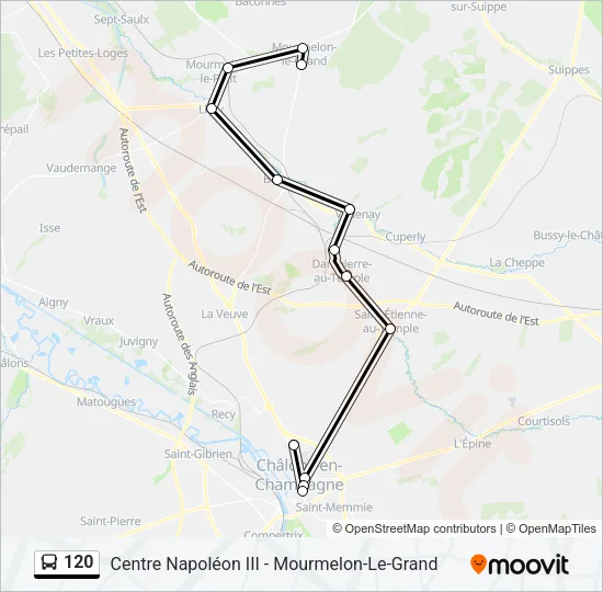 120 Bus Line Map