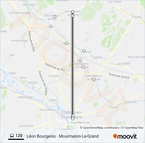 Plan de la ligne 120 de bus