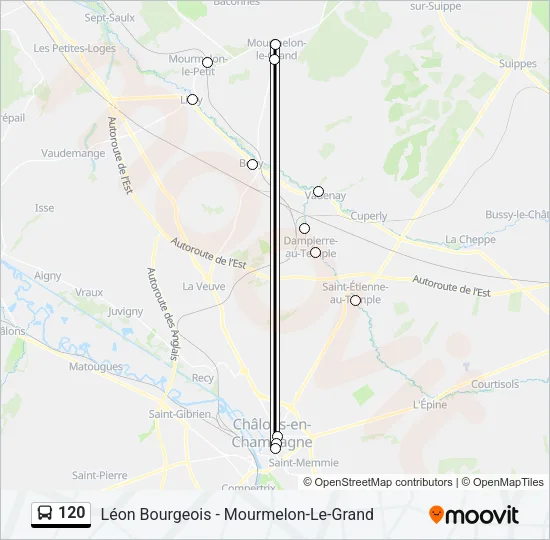 120 Bus Line Map