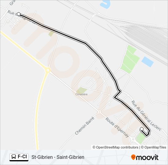 Plan de la ligne F-CI de bus