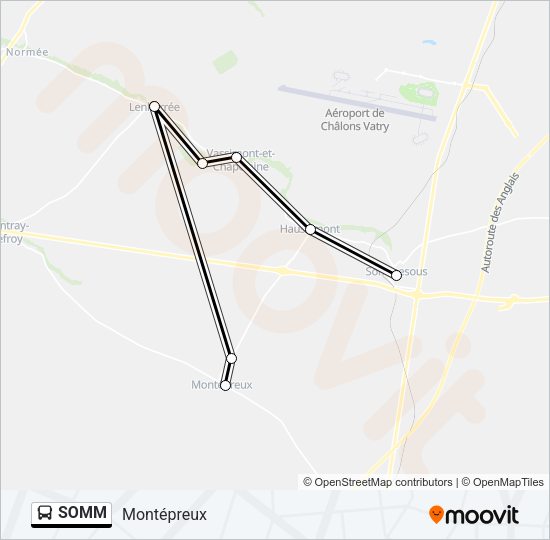 Plan de la ligne SOMM de bus