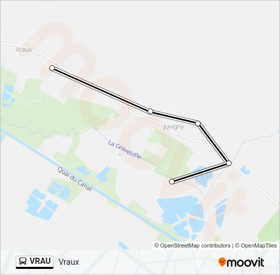 Plan de la ligne VRAU de bus