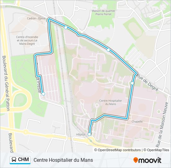 Plan de la ligne CHM de bus