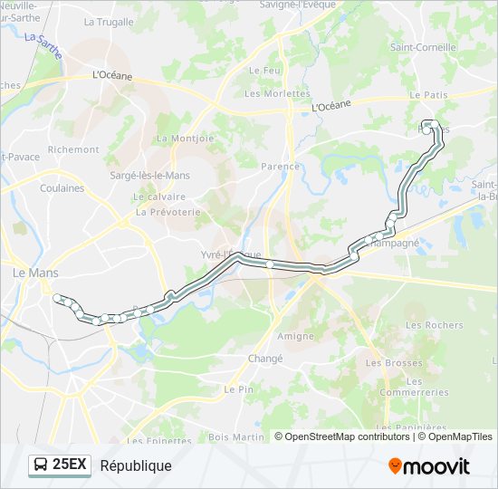 Setram Plan 25EX Itinéraire: Horaires, Arrêts & Plan - République (mis à jour)