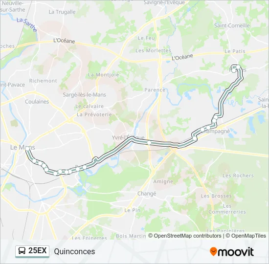 25EX Bus Line Map