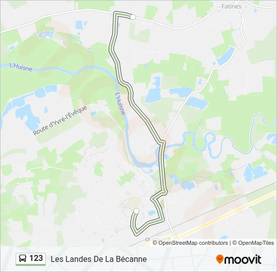 Plan de la ligne 123 de bus
