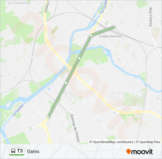 T3 Bus Line Map
