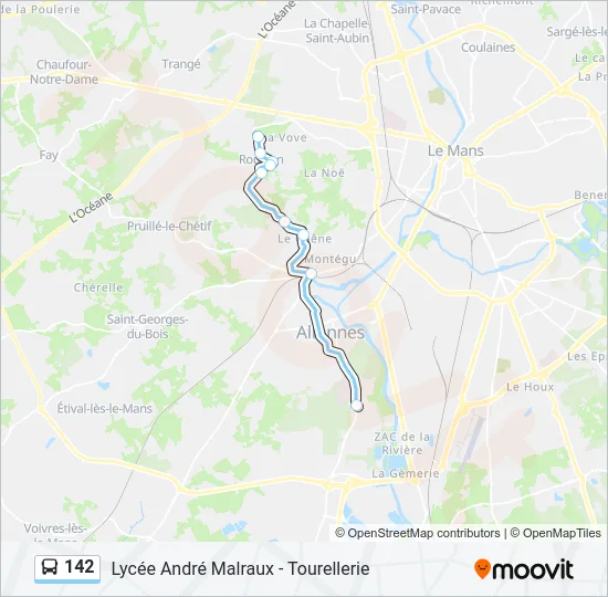 142 Bus Line Map