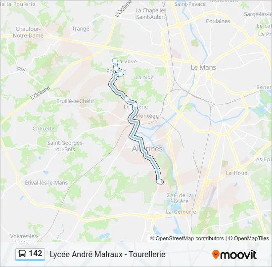 142 Bus Line Map