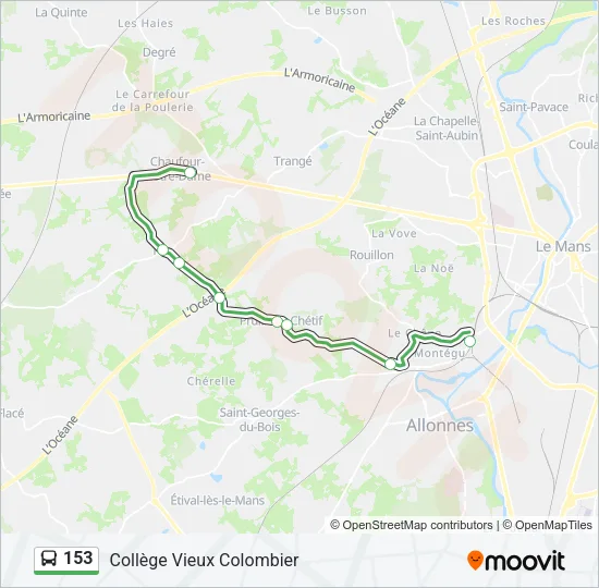 153 Bus Line Map