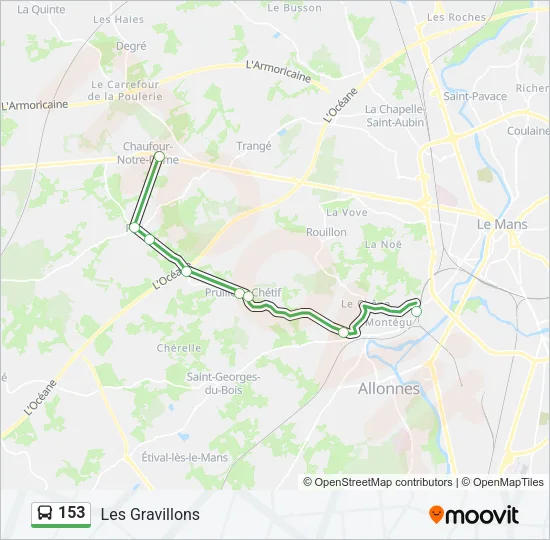 153 Bus Line Map