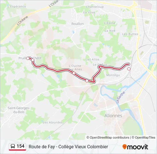 154 Bus Line Map