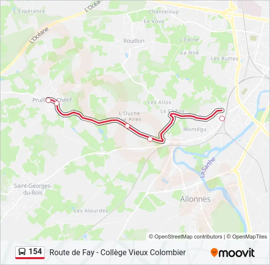 154 Bus Line Map