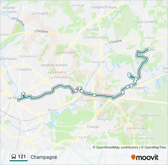 121 Bus Line Map