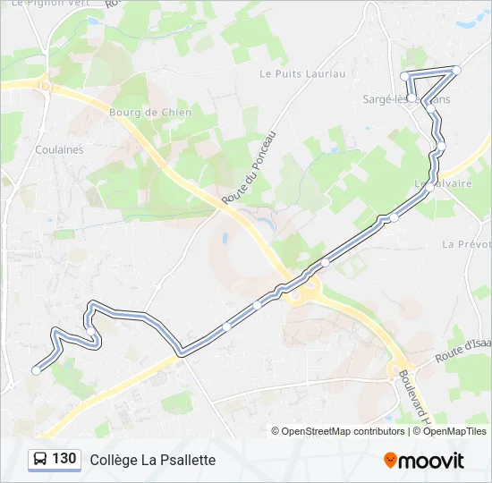 130 Bus Line Map