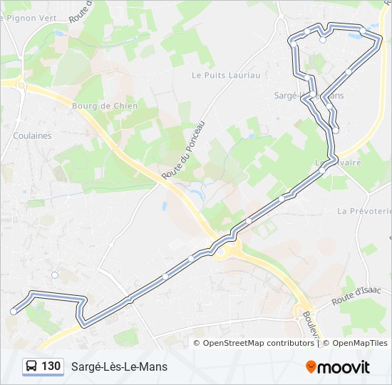 Mapa de 130 de autobús