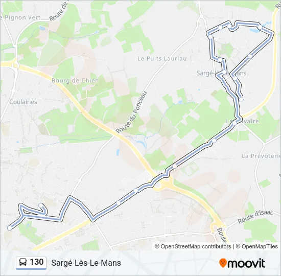 130 Bus Line Map