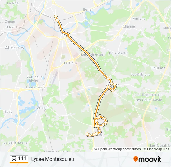 111 Bus Line Map