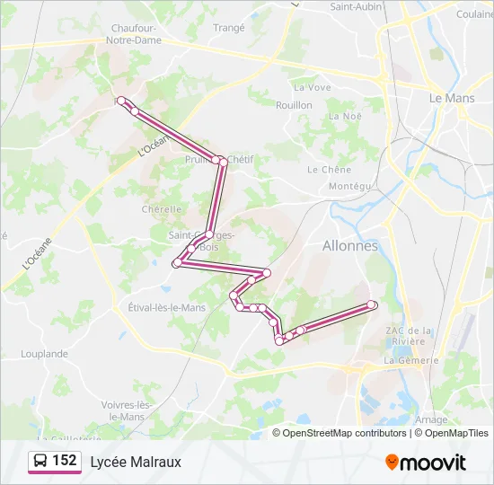 152 Bus Line Map
