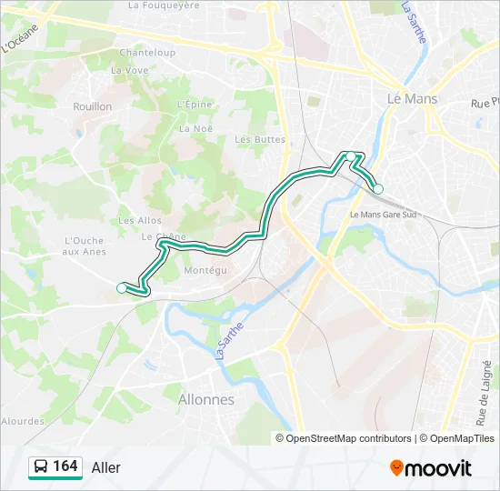 164 Bus Line Map