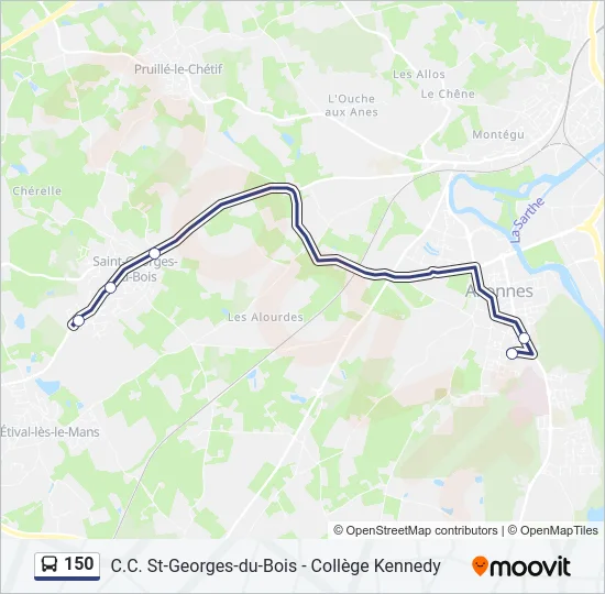 150 Bus Line Map