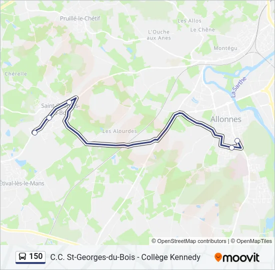 150 Bus Line Map