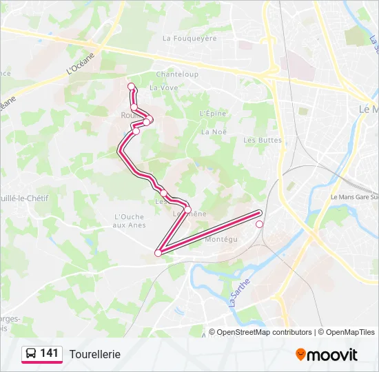 141 Bus Line Map