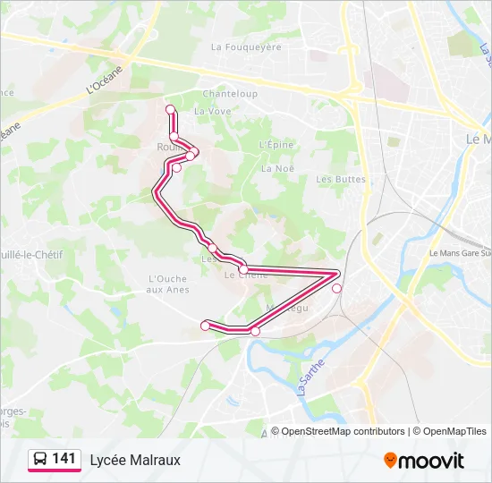 141 Bus Line Map