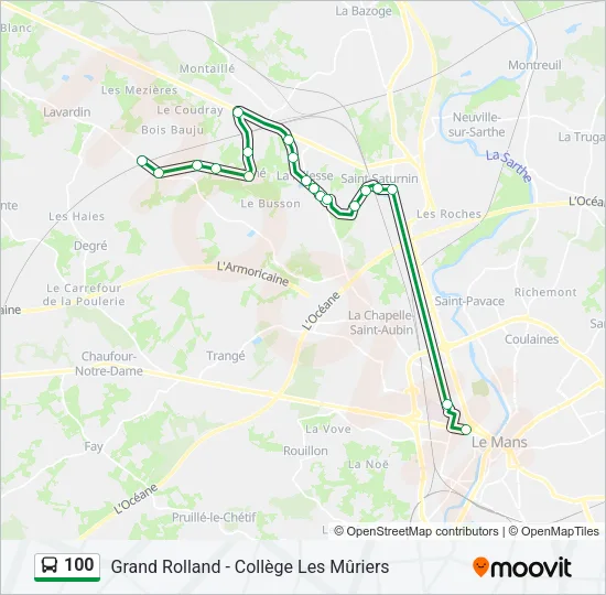 100 Bus Line Map
