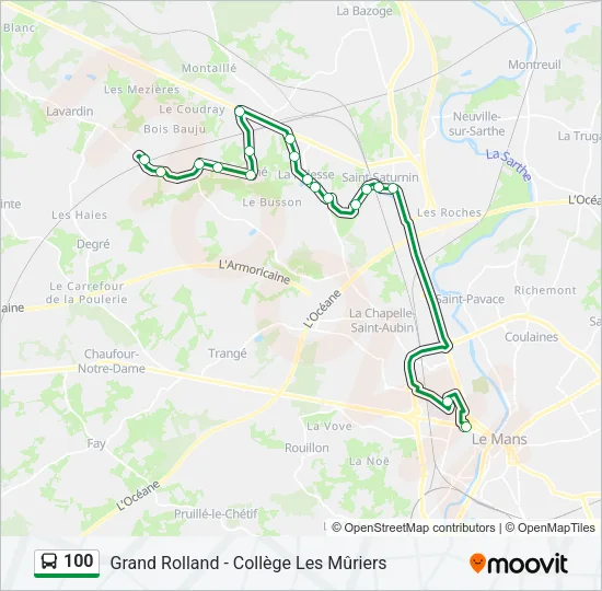 100 Bus Line Map