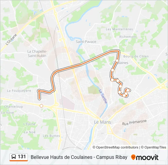 131 Bus Line Map