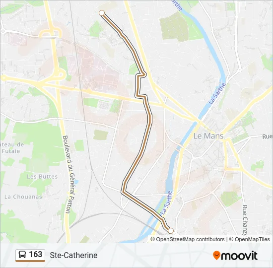 163 Bus Line Map