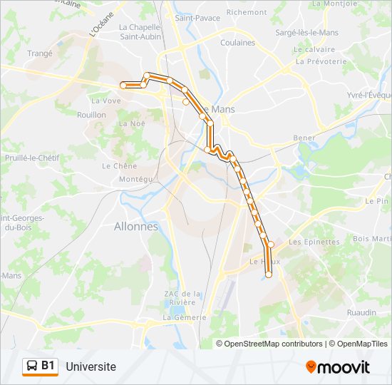 B1 Bus Line Map