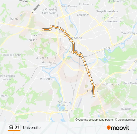 B1 Bus Line Map