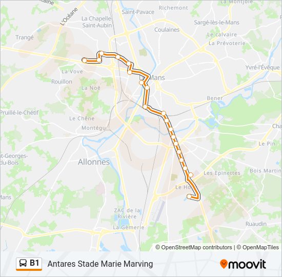 B1 Bus Line Map