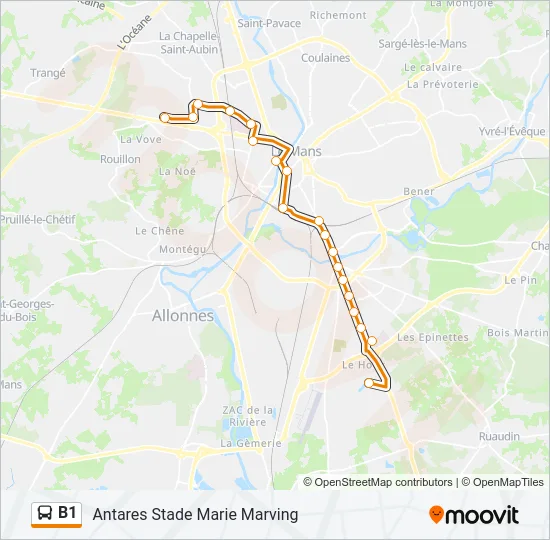 B1 Bus Line Map