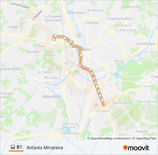 B1 Bus Line Map
