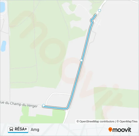 Plan de la ligne RÉSA+ de bus